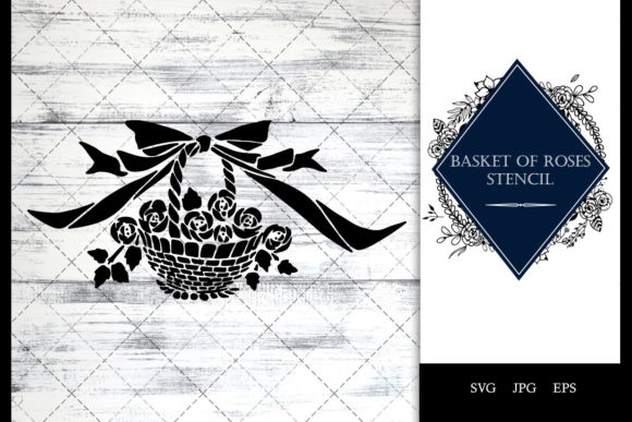Basket of Roses Stencil Vector SVG Review