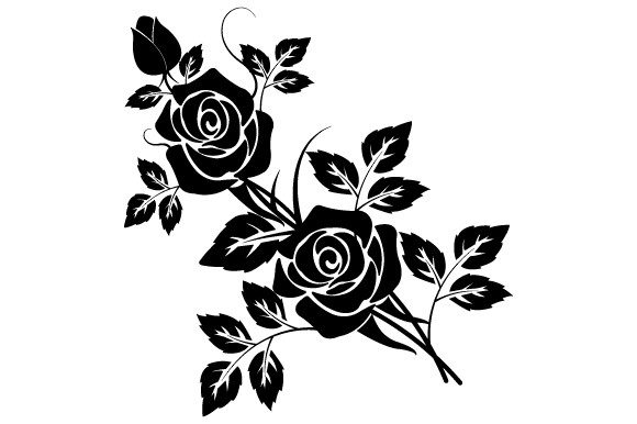Black White Rose Flower Graphics for Digital Sellers