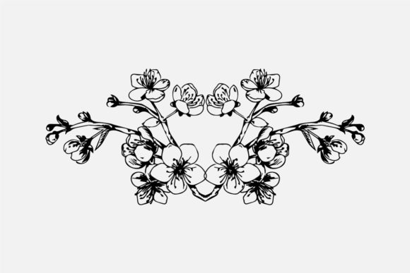 Cherry Blossom Branch Graphics for Branding