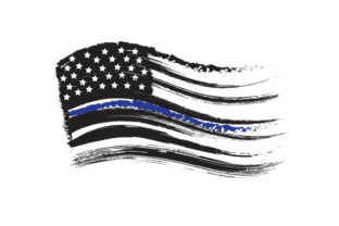Distressed American Flag with Thin Blue Line Crafts Fire Amp