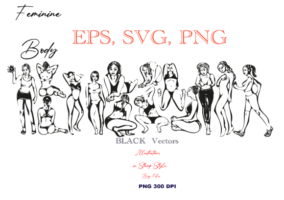 Feminine Figure Illustrations SVGPNG Graphics Review
