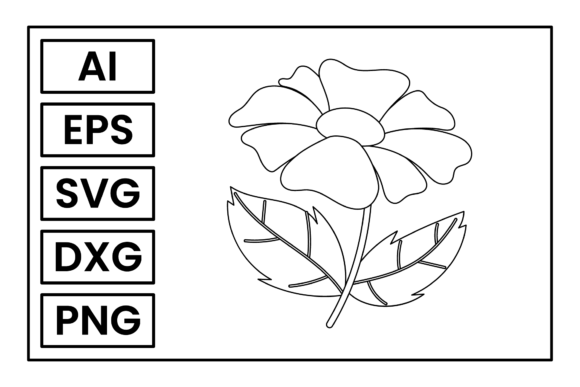 Flowers Coloring Page Graphic Design for Crafts and Local Branding