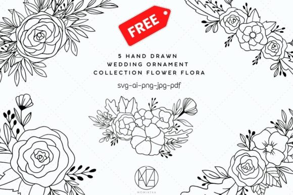 Free Hand Drawn Wedding Ornament Graphics for Blog Design and Content Publishing