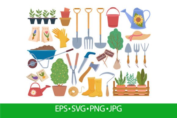 Gardening Tools Graphics for Spring Campaigns