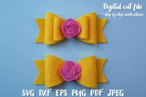 Hair Bow with Flowers Cut File for Crafts and Graphics