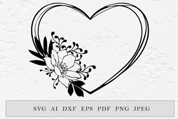 Heart Frame with Magnolia Flower
