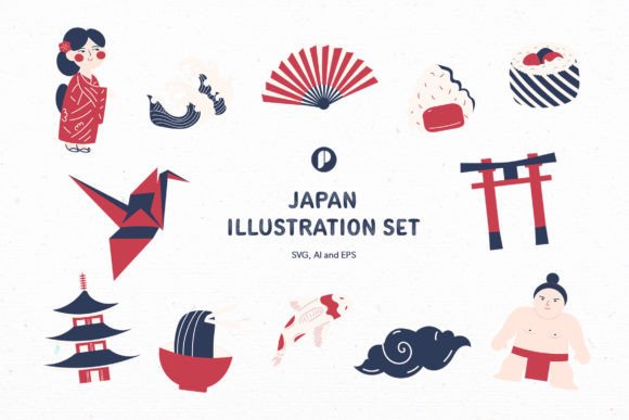 Iconic Japan Graphics for Branding and Marketing