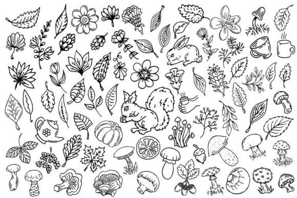 Outline Doodle Illustrations Graphics