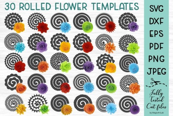 Paper Flowers Bundle for Crafts and Graphics