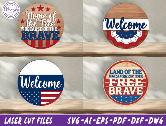 Patriotic Welcome Sign SVG Bundle