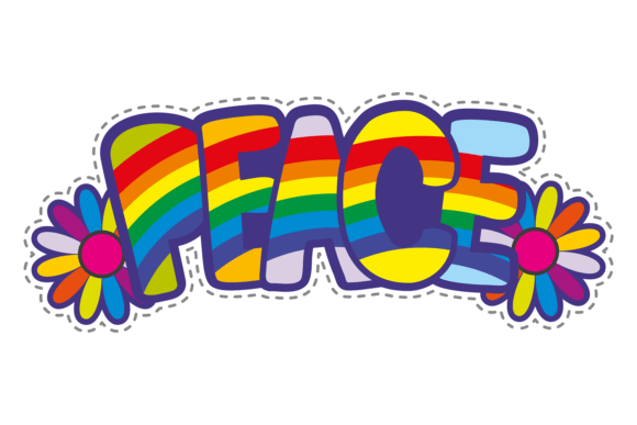 Peace Lettering in Retro Hippie Style for Graphic Designers