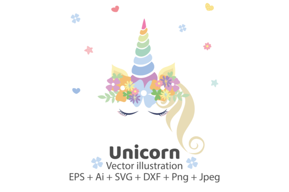Rainbow Unicorn Graphic for Crafting
