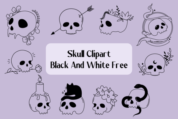 Skull Clipart Black and White Free Graphics