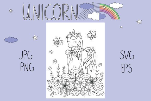 Unicorn Coloring Page Graphics for Local Branding